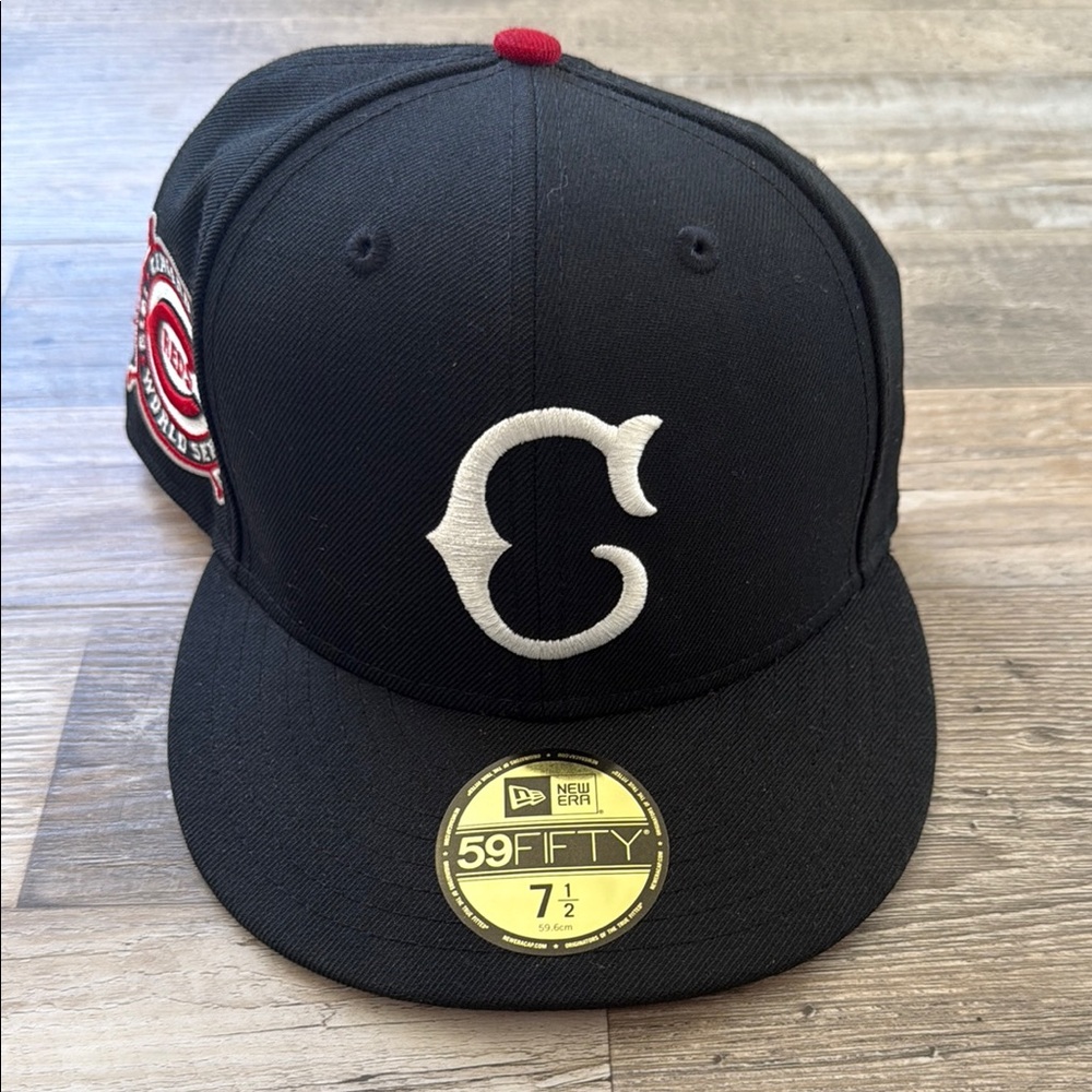 Cincinnati Reds New Era Black Cap with White Logo and Red Accents